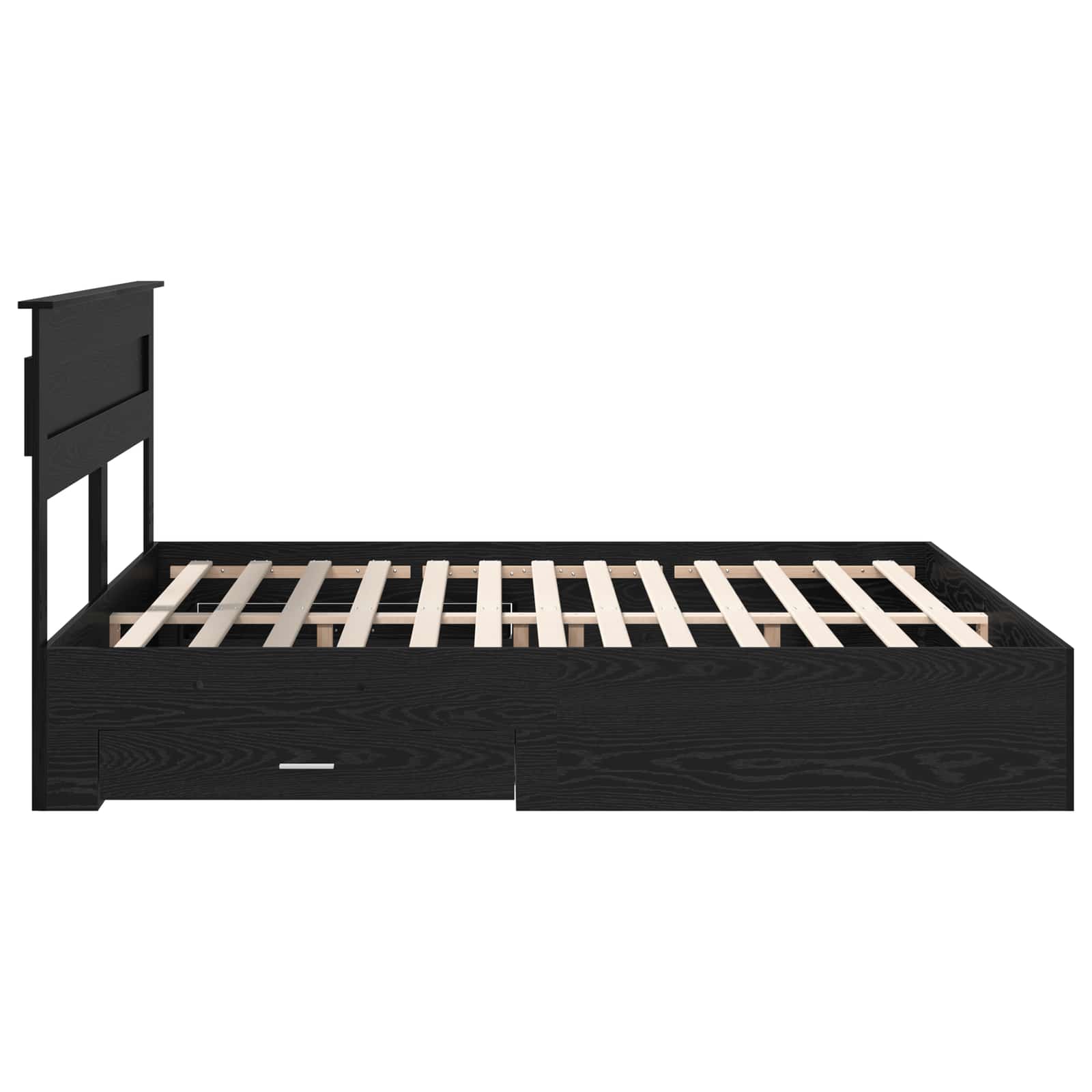 vidaXL Ramka łóżka Czarny Dąb 180 x 200 cm Materiał drewnopochodny