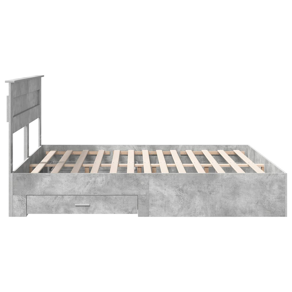 vidaXL Ramka łóżka Betonowy szary 180 x 200 cm Materiał drewnopochodny