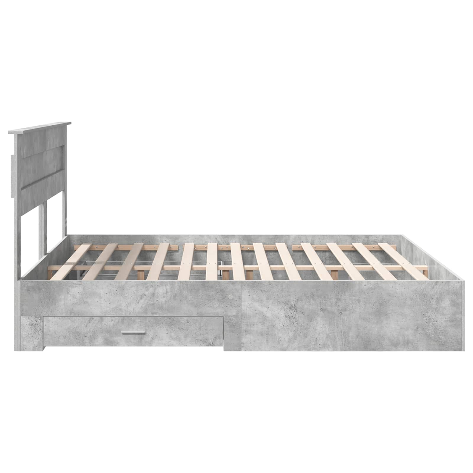 vidaXL Ramka łóżka Betonowy szary 180 x 200 cm Materiał drewnopochodny