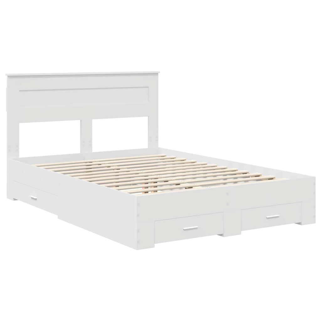 vidaXL Ramka łóżka Biały 160 x 200 cm Materiał drewnopochodny