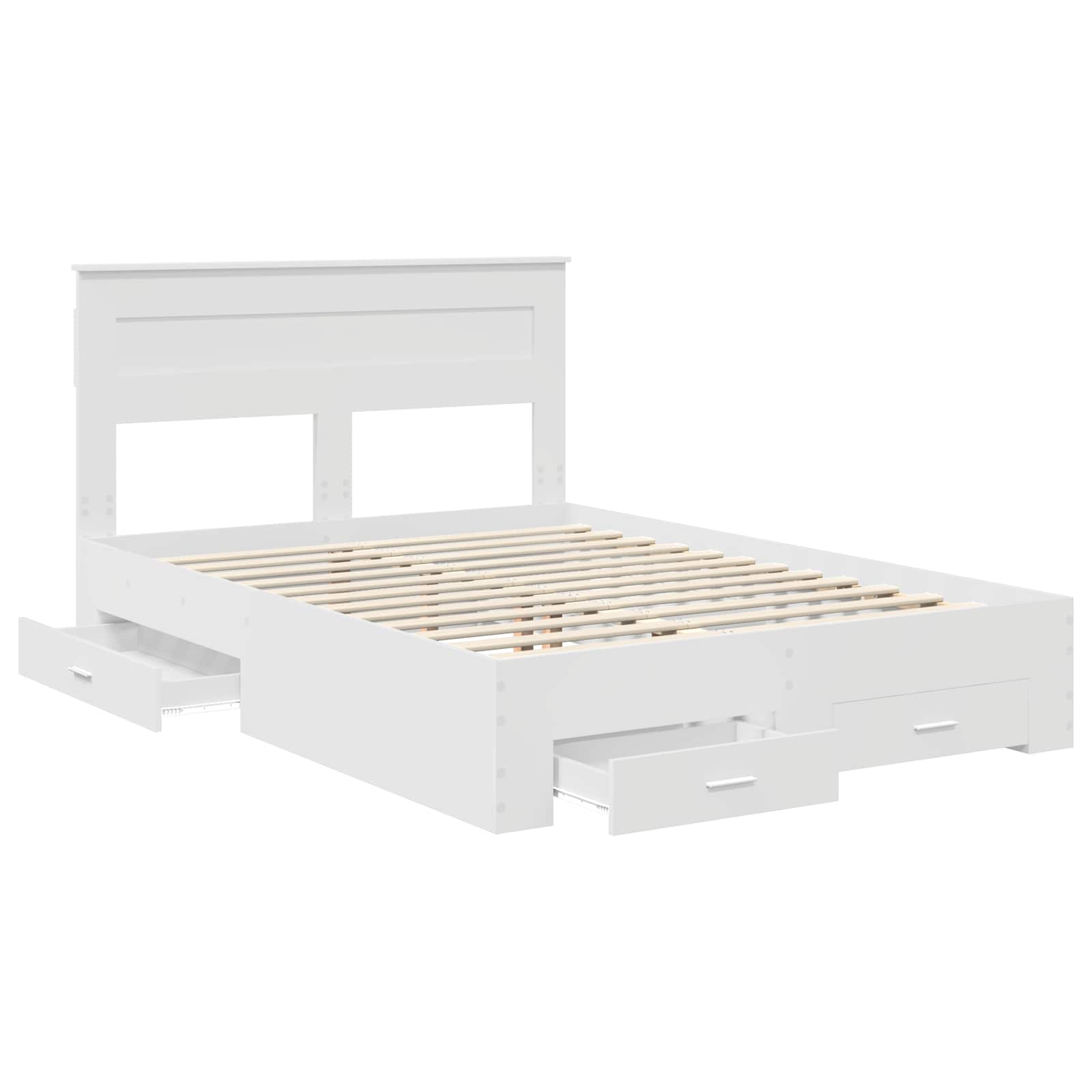 vidaXL Ramka łóżka Biały 160 x 200 cm Materiał drewnopochodny