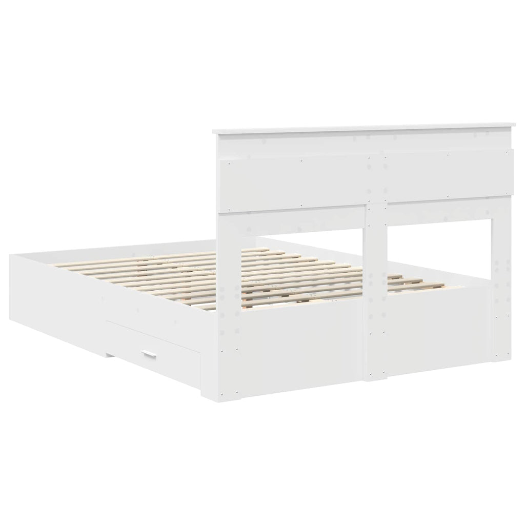 vidaXL Ramka łóżka Biały 160 x 200 cm Materiał drewnopochodny