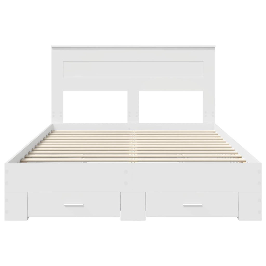 vidaXL Ramka łóżka Biały 160 x 200 cm Materiał drewnopochodny
