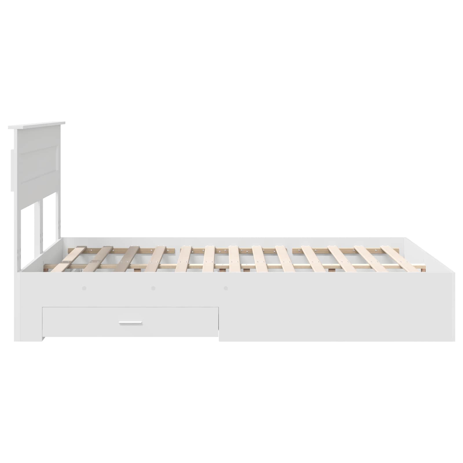 vidaXL Ramka łóżka Biały 160 x 200 cm Materiał drewnopochodny