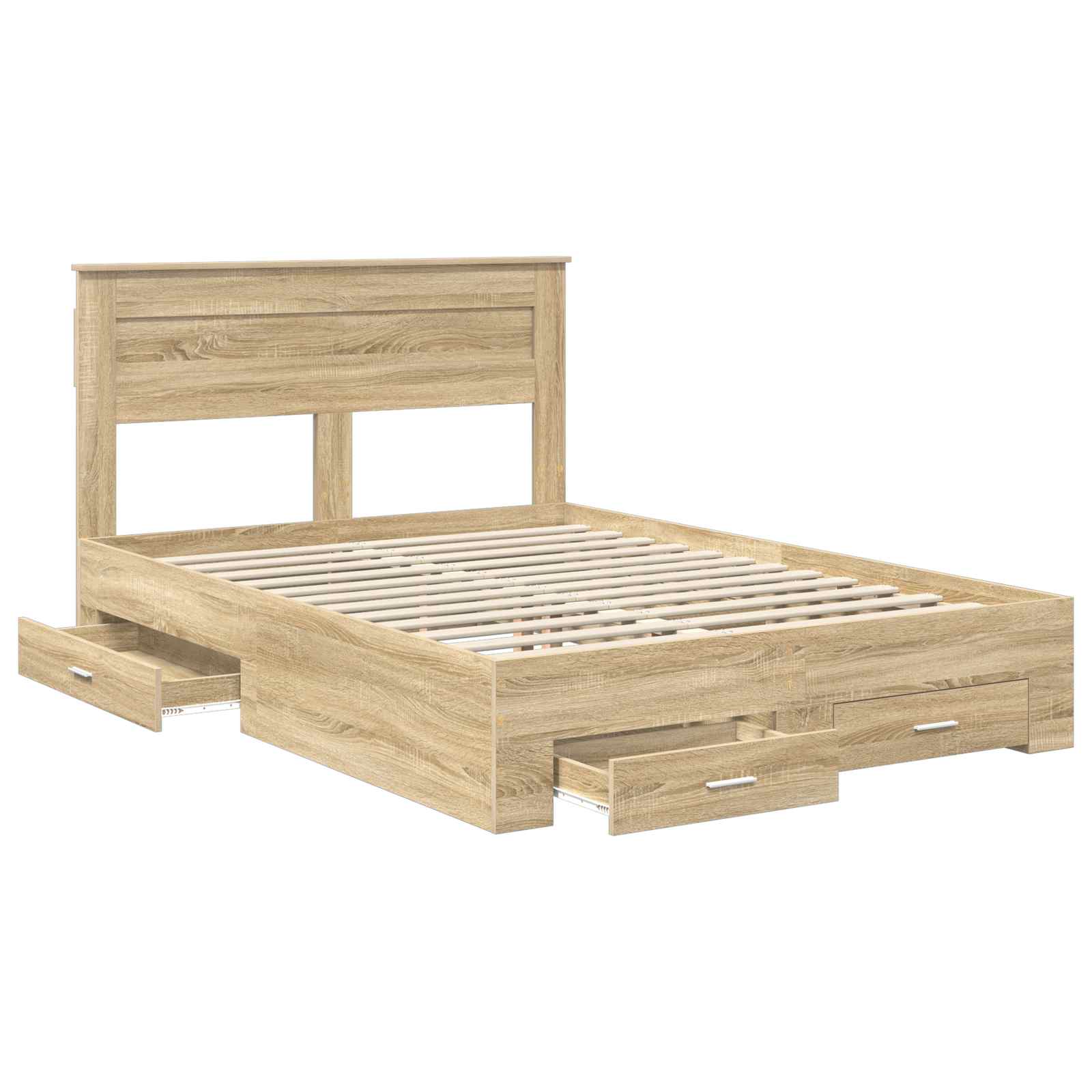 vidaXL Ramka łóżka Dąb Sonoma 150 x 200 cm Materiał drewnopochodny