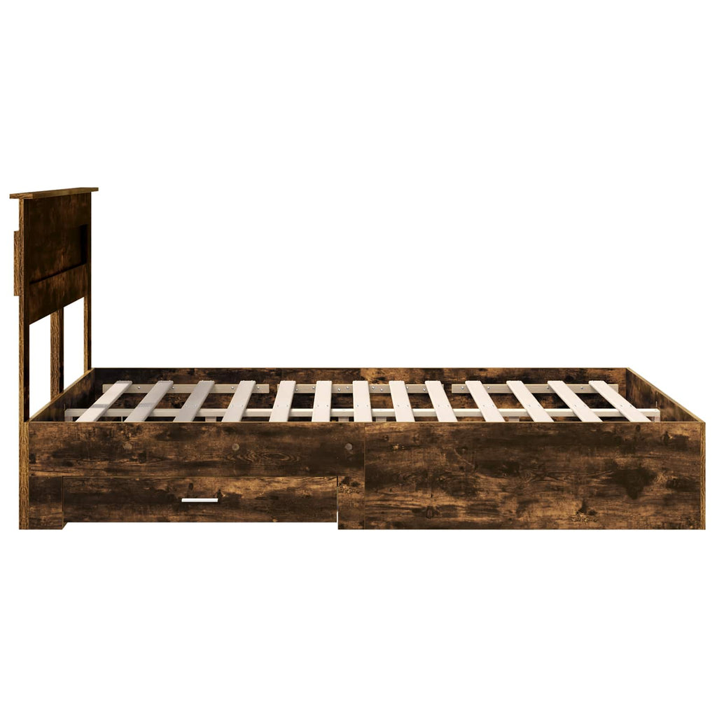 vidaXL Ramka łóżka Dąb wędzony 150 x 200 cm Materiał drewnopochodny