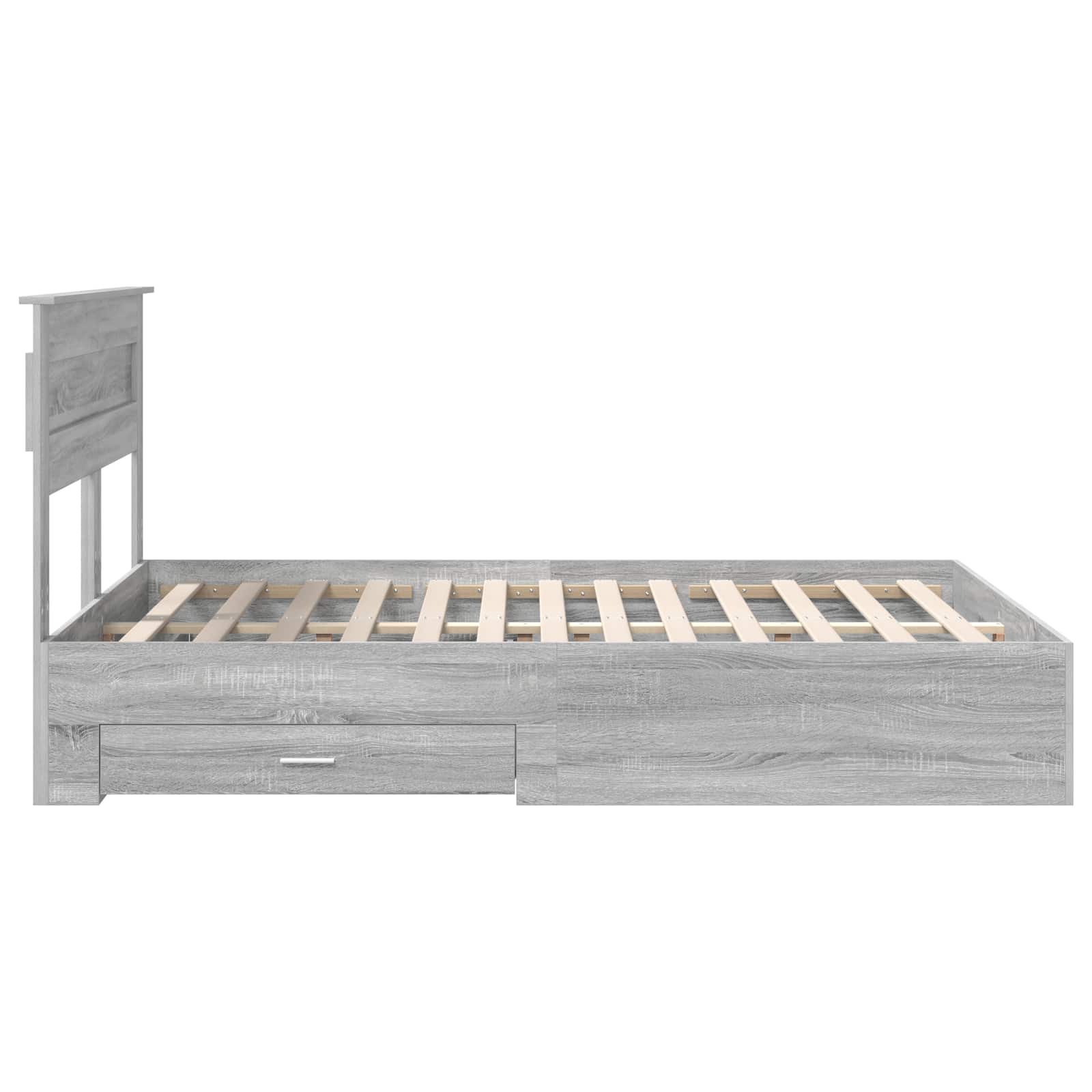 vidaXL Ramka łóżka Szary Sonoma 150 x 200 cm Materiał drewnopochodny