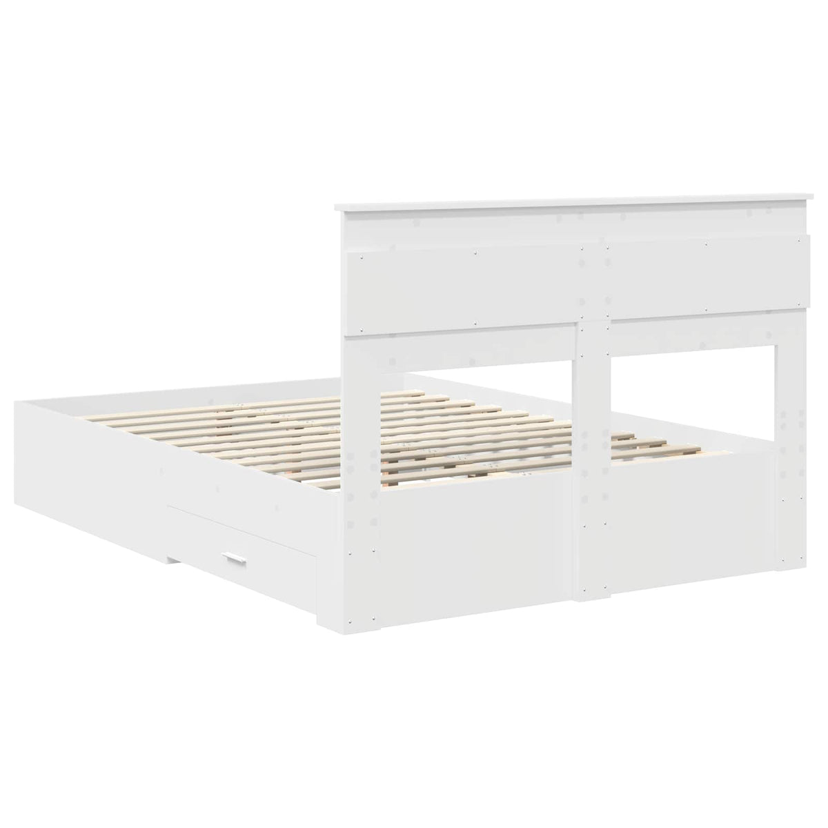 vidaXL Ramka łóżka z szufladą Biały 140 x 190 cm Drewno inżynieryjne