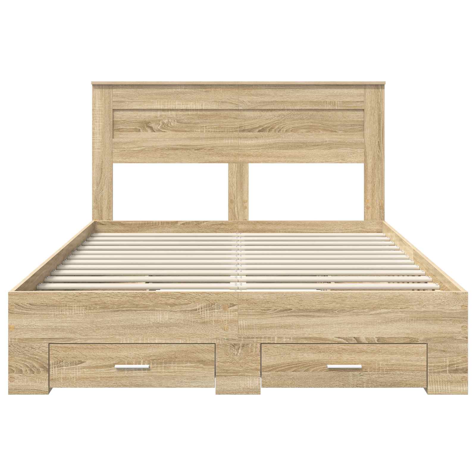 vidaXL Ramka łóżka Dąb Sonoma 140 x 190 cm Materiał drewnopochodny