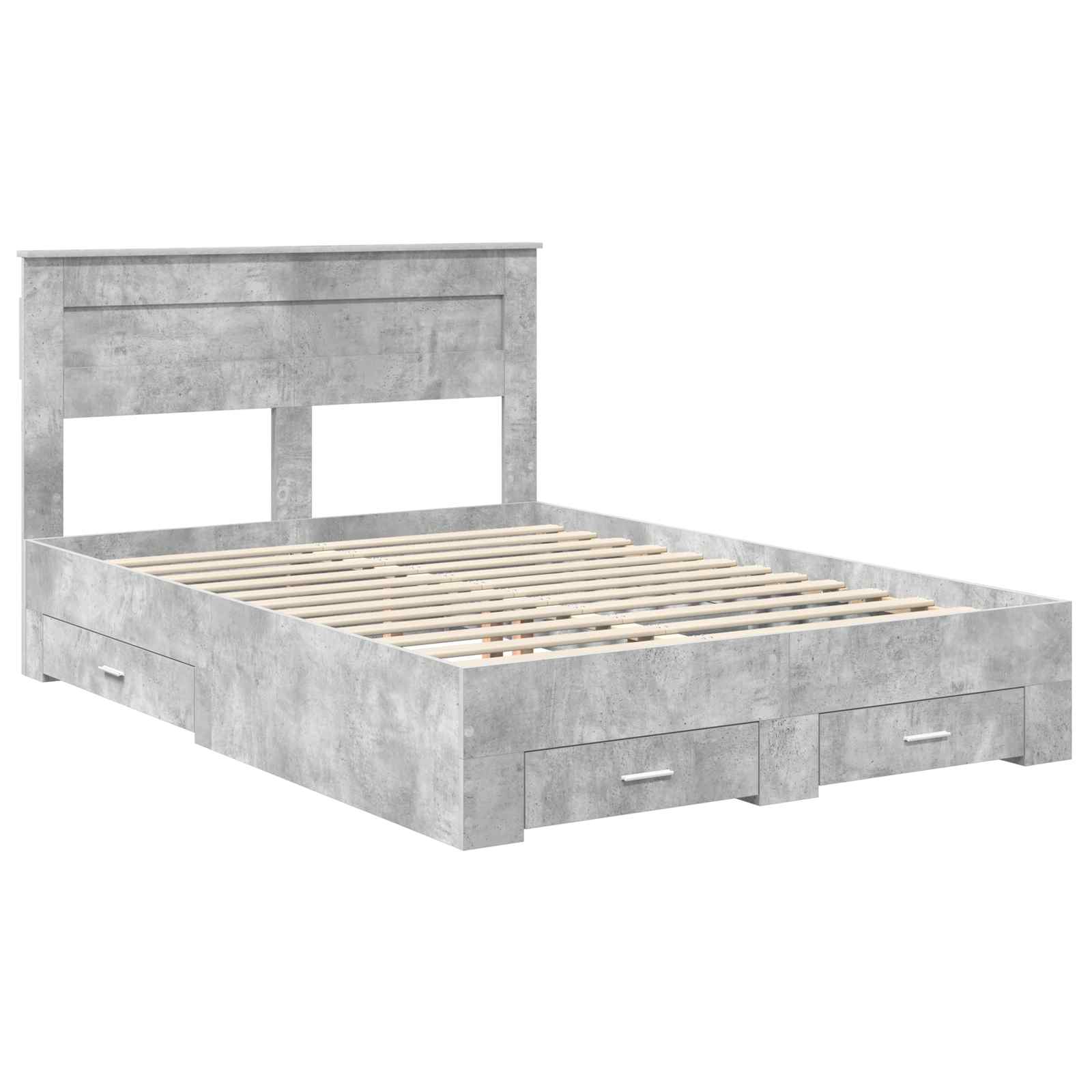 vidaXL Ramka łóżka Betonowy szary 140 x 190 cm Materiał drewnopochodny