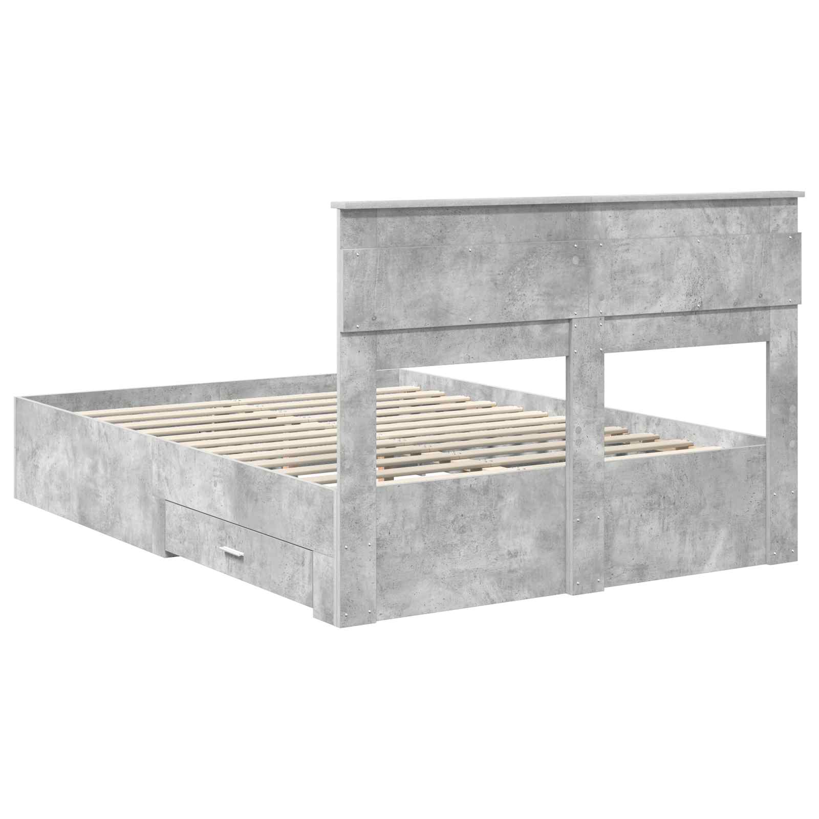 vidaXL Ramka łóżka Betonowy szary 140 x 190 cm Materiał drewnopochodny