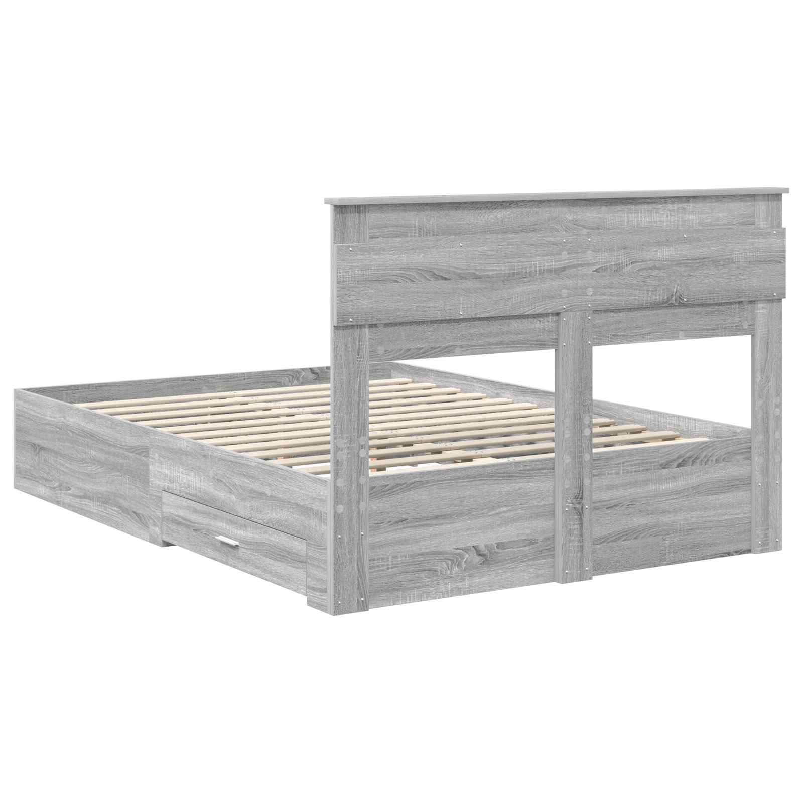 vidaXL Ramka łóżka Szary Sonoma 140 x 190 cm Materiał drewnopochodny