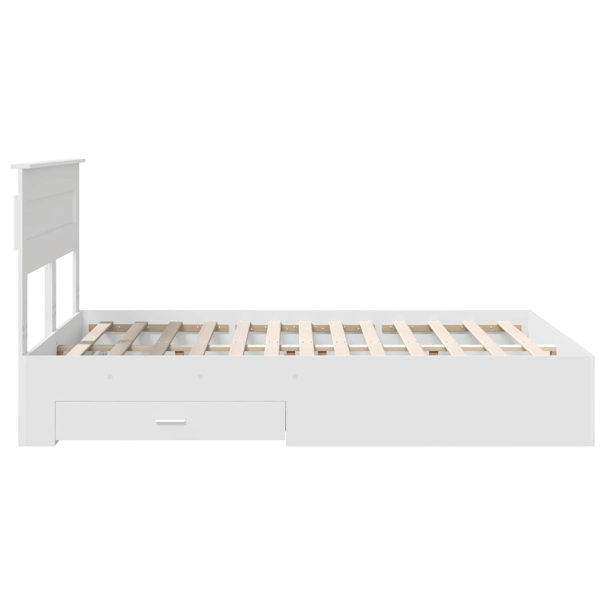 vidaXL Ramka łóżka z szufladą Biały 140 x 200 cm Drewno inżynieryjne