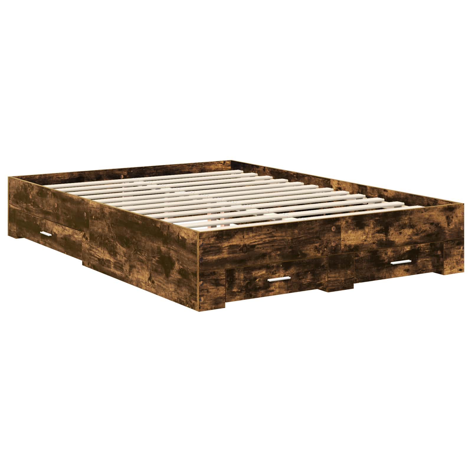 vidaXL Ramka łóżka Dąb wędzony 140 x 200 cm Materiał drewnopochodny