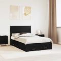 vidaXL Ramka łóżka Czarny Dąb 135 x 190 cm Materiał drewnopochodny