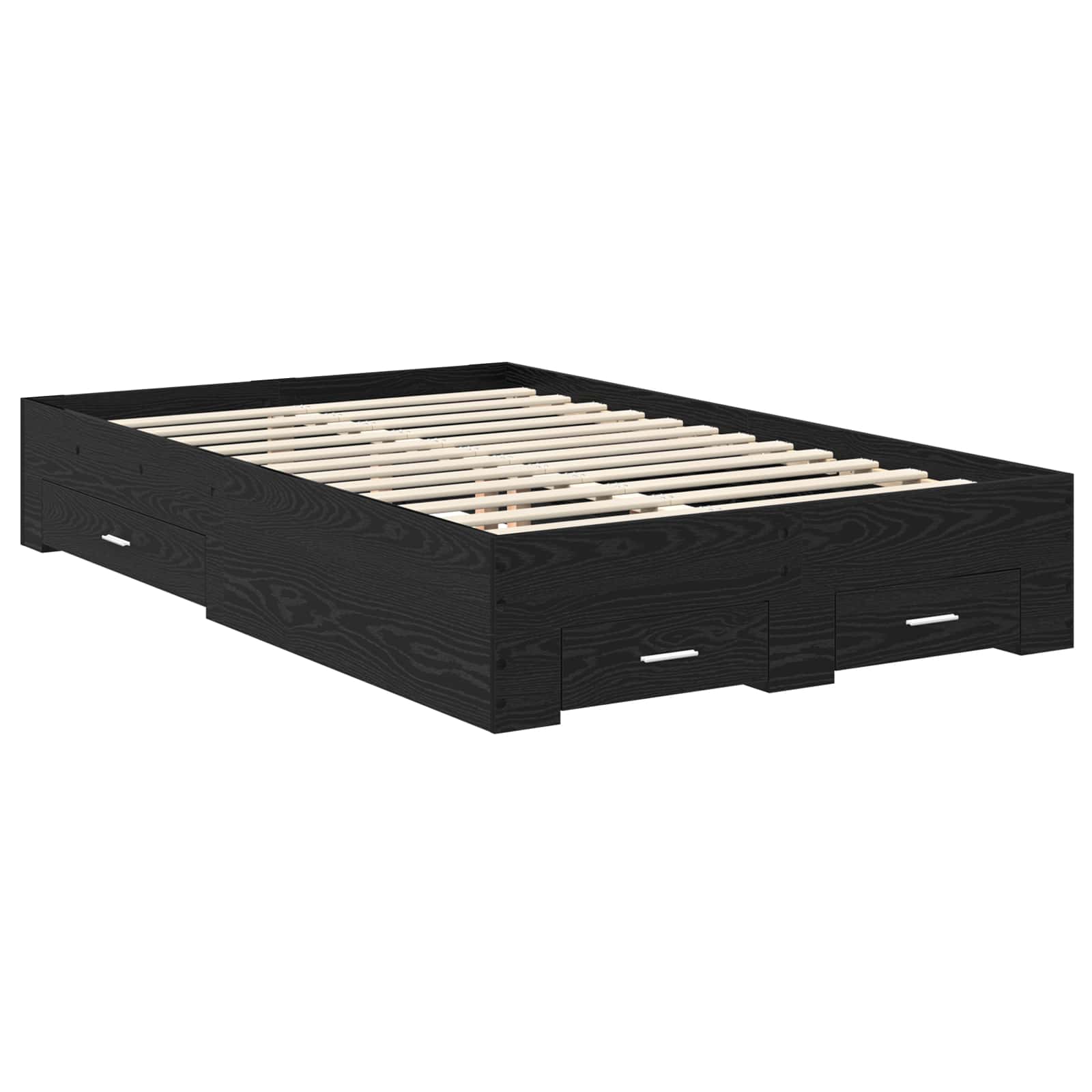 vidaXL Ramka łóżka Czarny Dąb 135 x 190 cm Materiał drewnopochodny