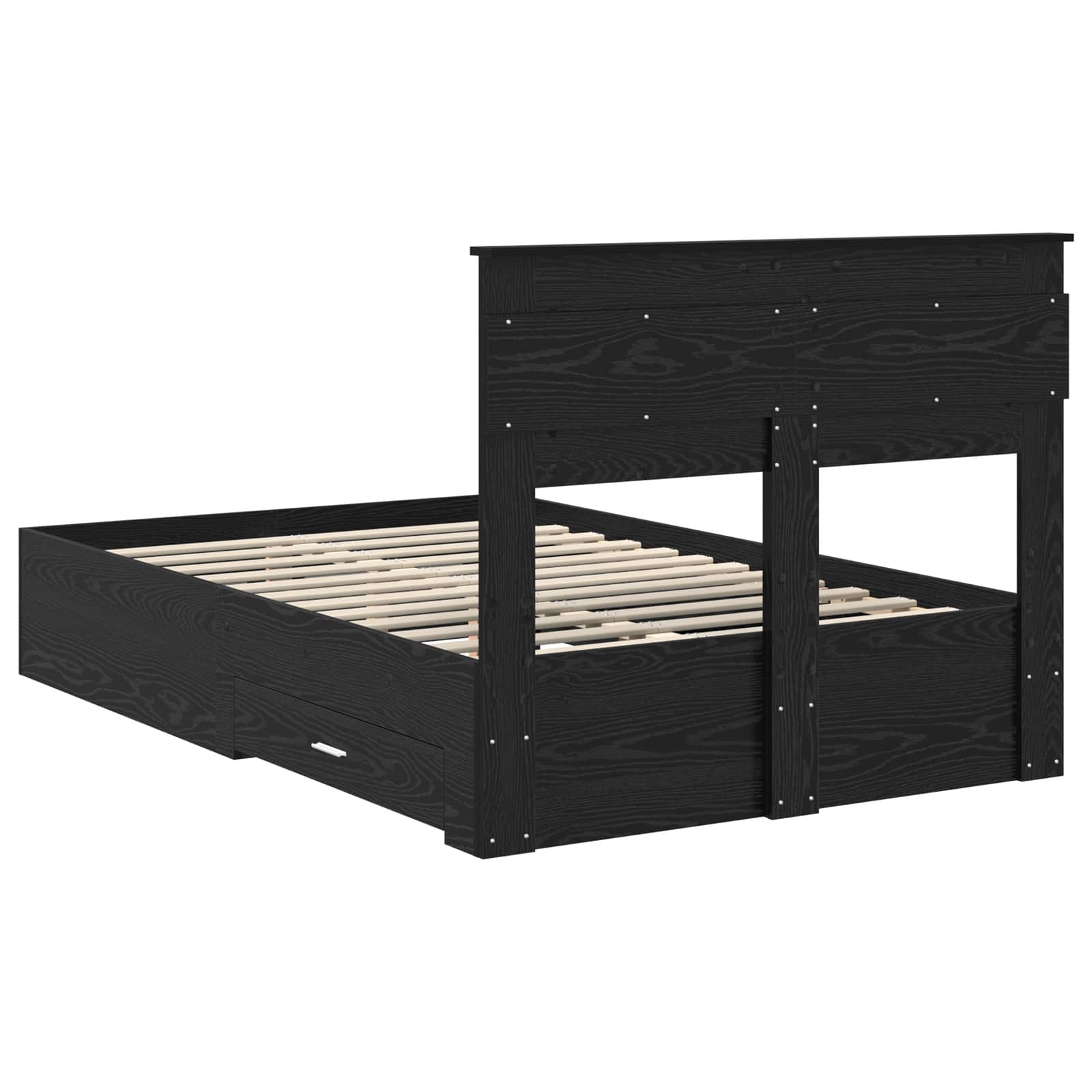 vidaXL Ramka łóżka Czarny Dąb 135 x 190 cm Materiał drewnopochodny