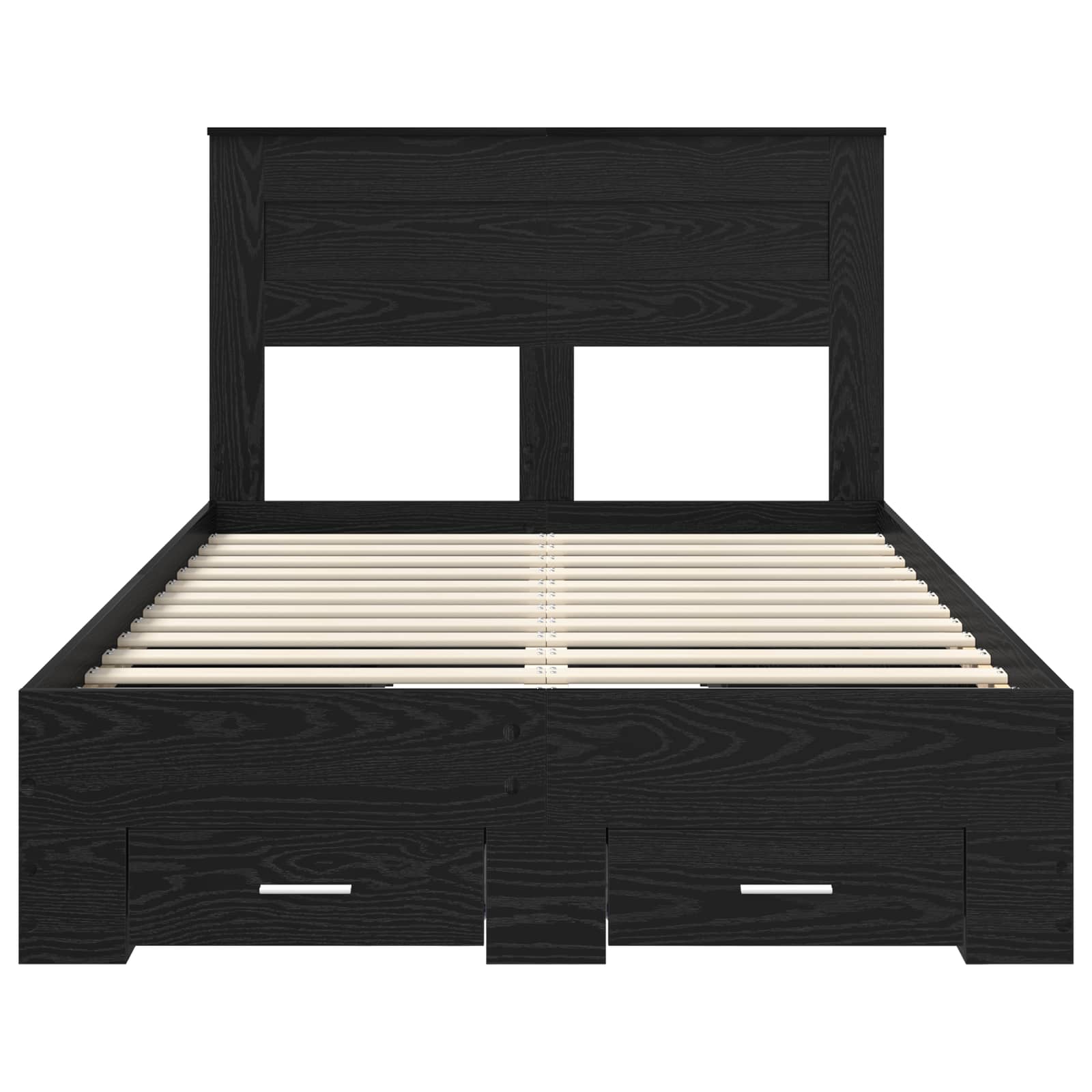 vidaXL Ramka łóżka Czarny Dąb 135 x 190 cm Materiał drewnopochodny