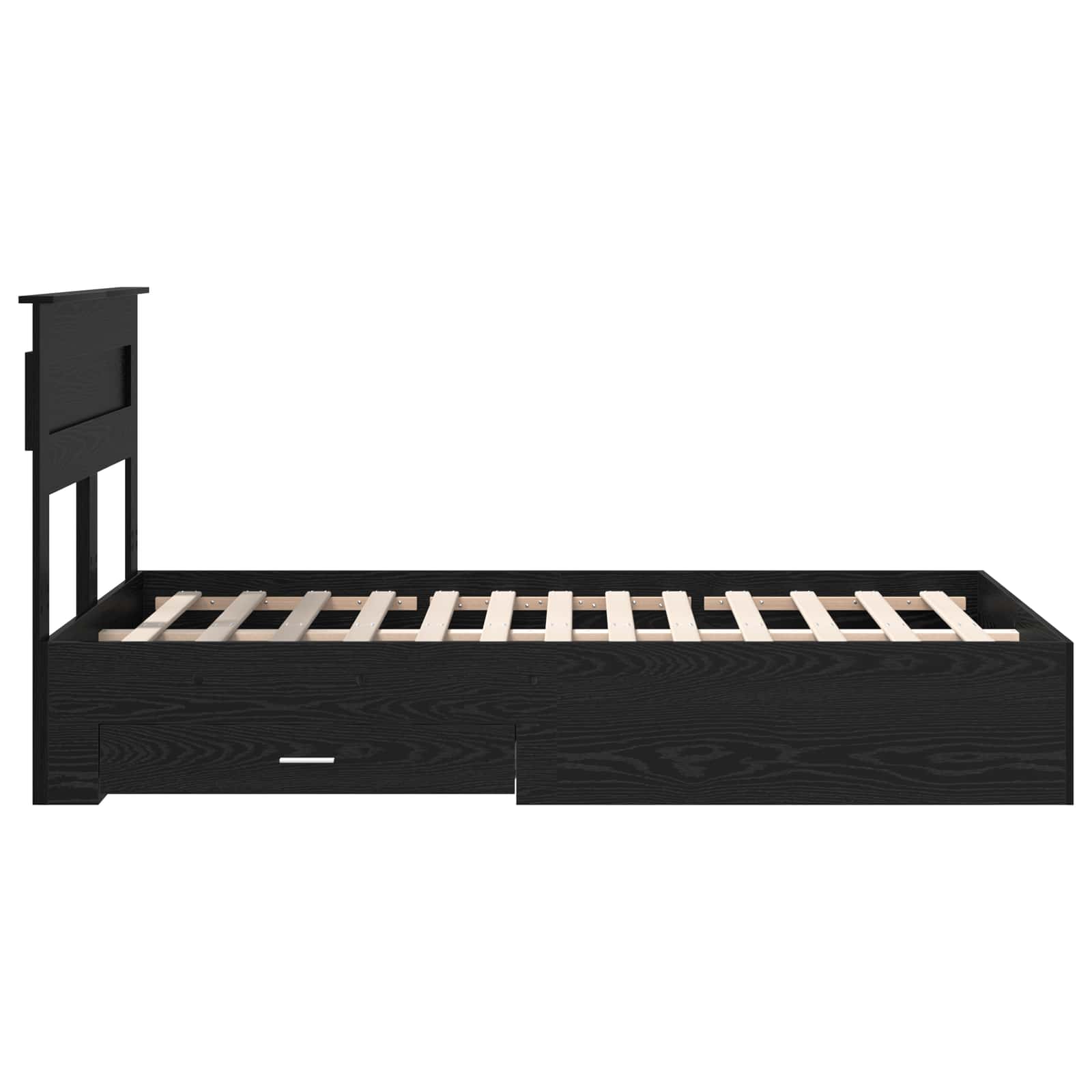 vidaXL Ramka łóżka Czarny Dąb 135 x 190 cm Materiał drewnopochodny