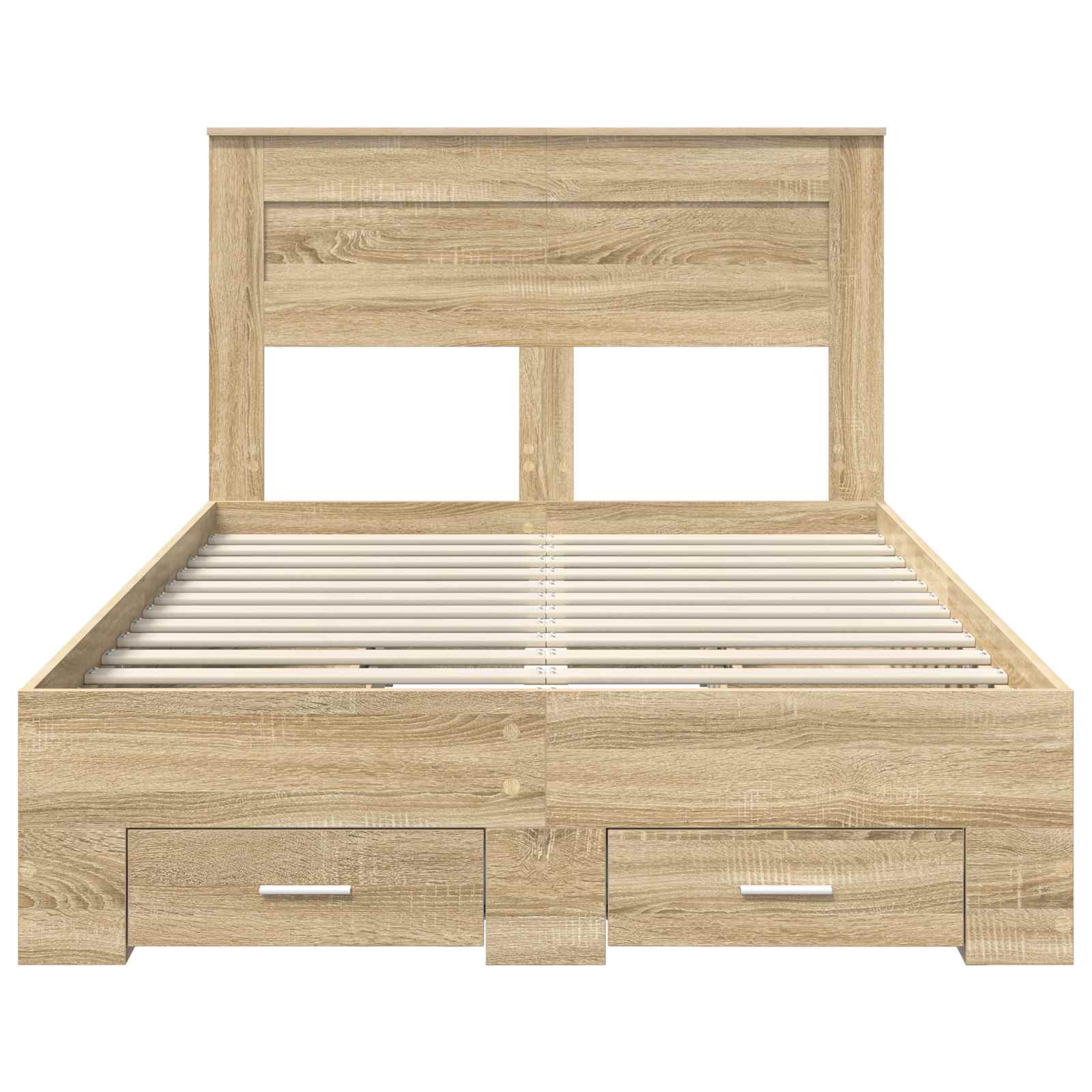 vidaXL Ramka łóżka Dąb Sonoma 135 x 190 cm Materiał drewnopochodny