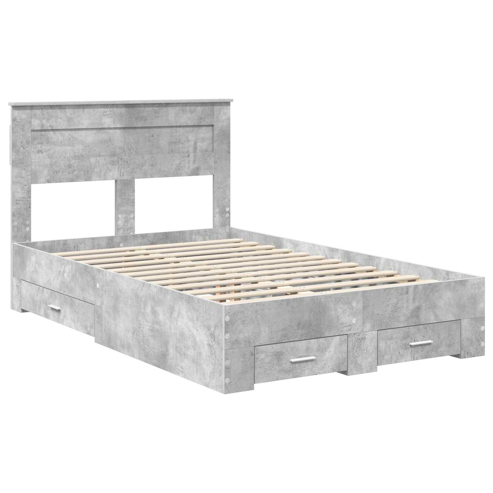 vidaXL Ramka łóżka Betonowy szary 120 x 190 cm Materiał drewnopochodny