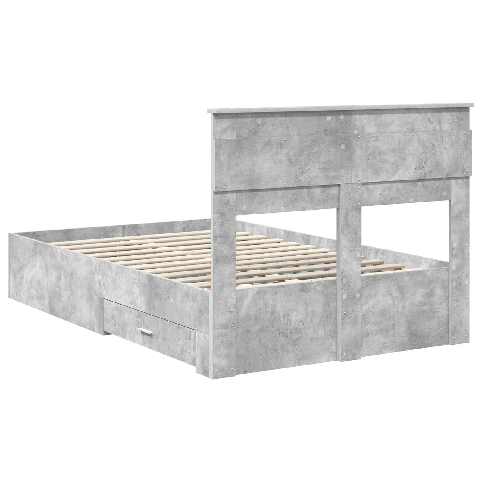 vidaXL Ramka łóżka Betonowy szary 120 x 190 cm Materiał drewnopochodny