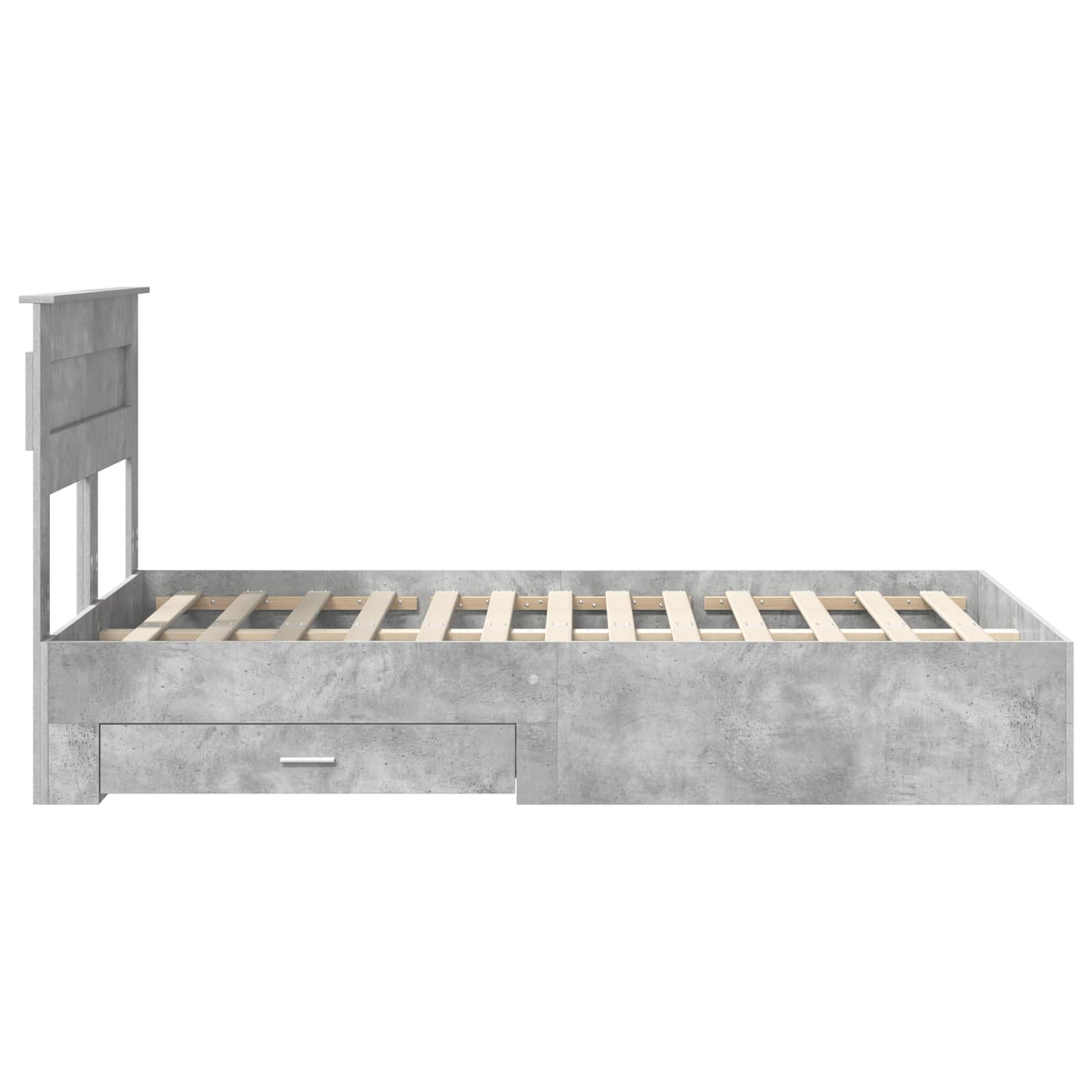 vidaXL Ramka łóżka Betonowy szary 120 x 190 cm Materiał drewnopochodny