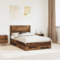 vidaXL Ramka łóżka Stare drewno 120 x 190 cm Materiał drewnopochodny