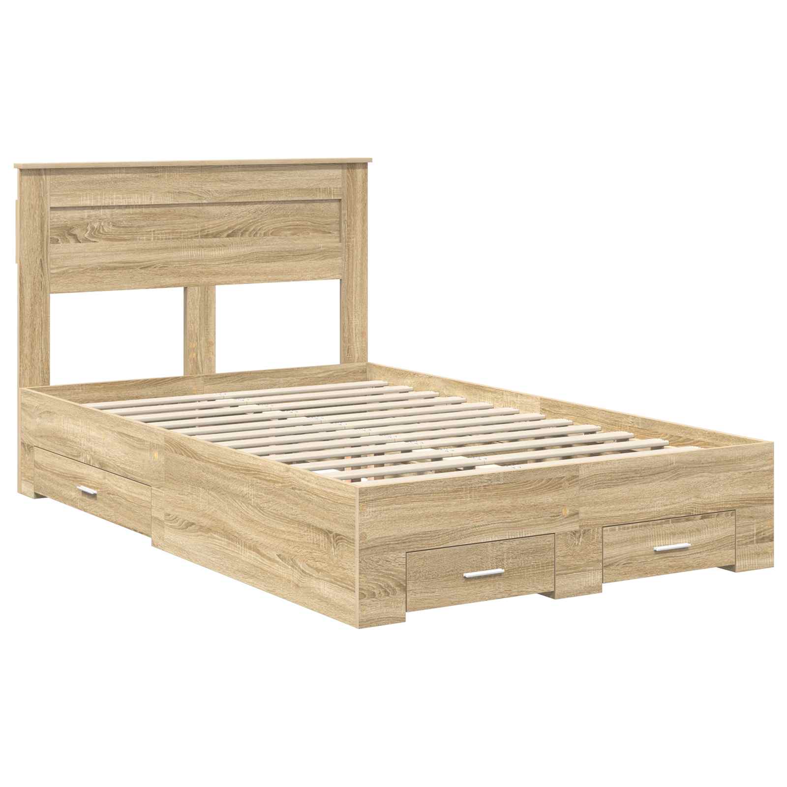 vidaXL Ramka łóżka Dąb Sonoma 120 x 200 cm Materiał drewnopochodny