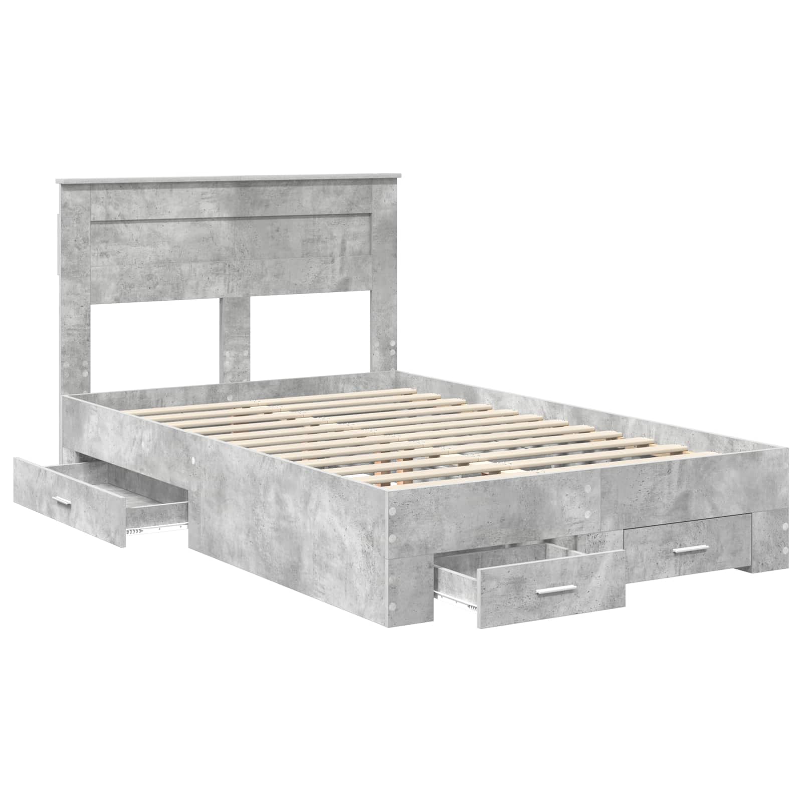 vidaXL Ramka łóżka Betonowy szary 120 x 200 cm Materiał drewnopochodny
