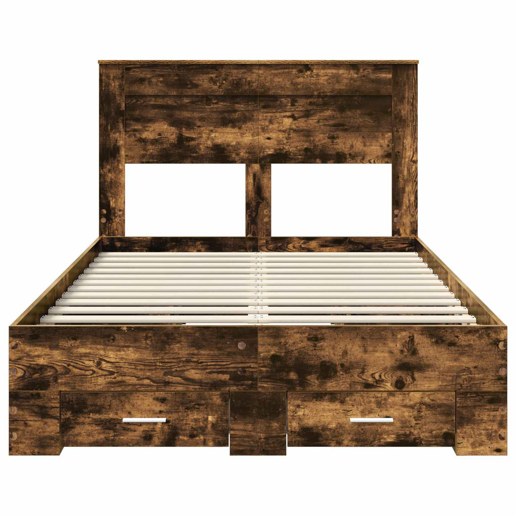 vidaXL Ramka łóżka Dąb wędzony 120 x 200 cm Materiał drewnopochodny