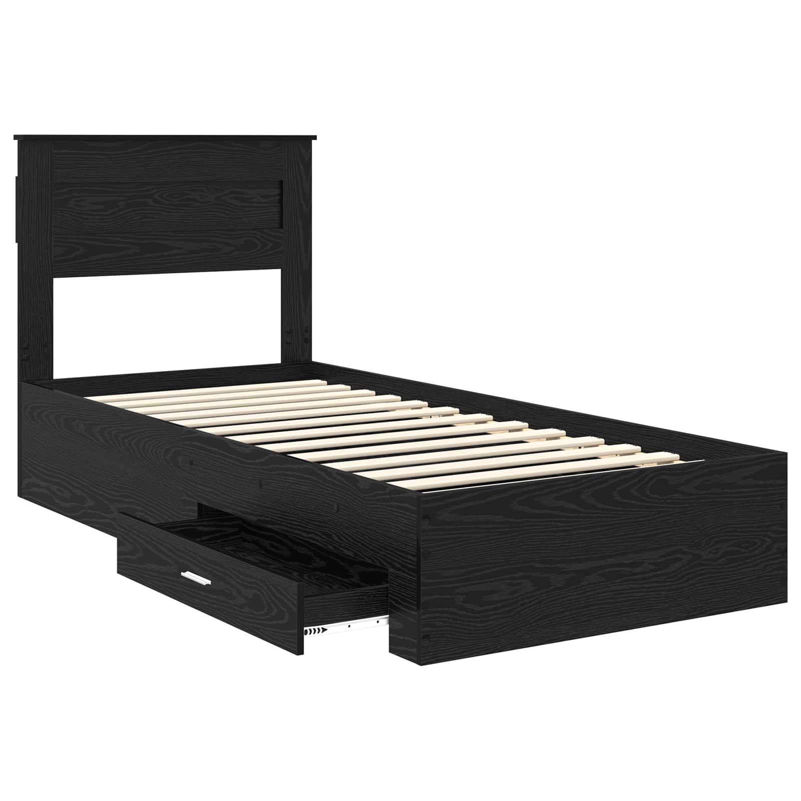 vidaXL Ramka łóżka Czarny Dąb 100 x 200 cm Materiał drewnopochodny