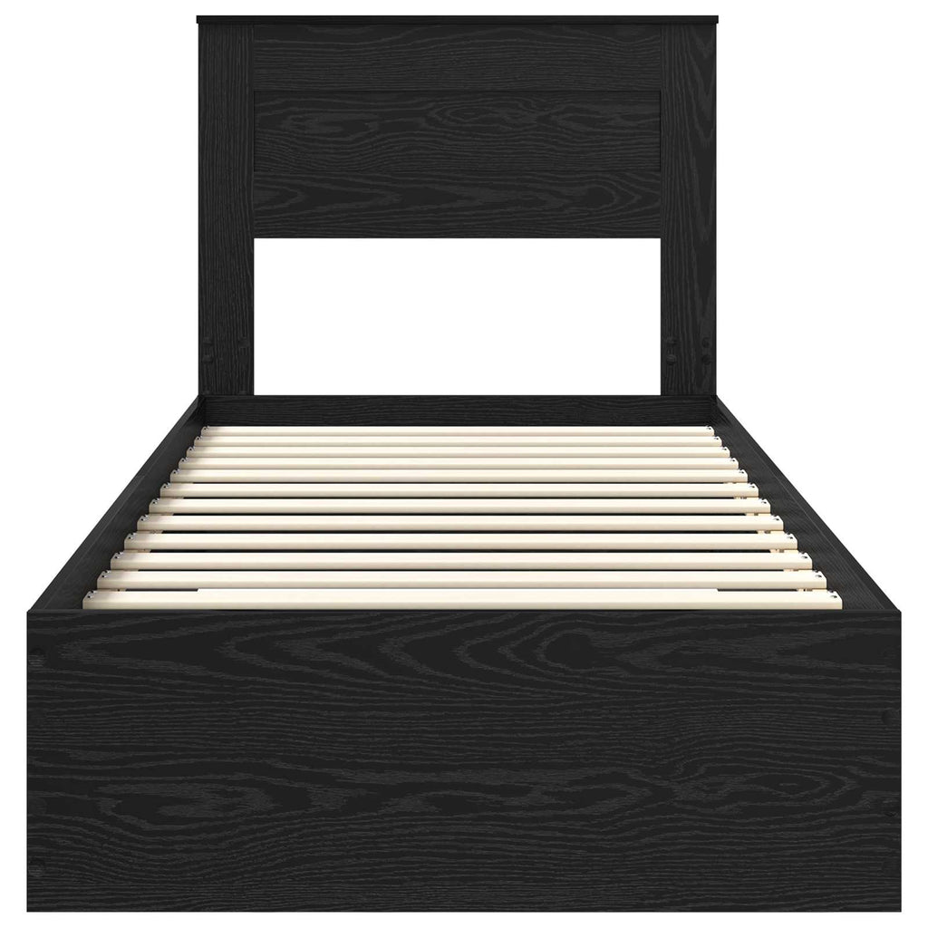 vidaXL Ramka łóżka Czarny Dąb 100 x 200 cm Materiał drewnopochodny