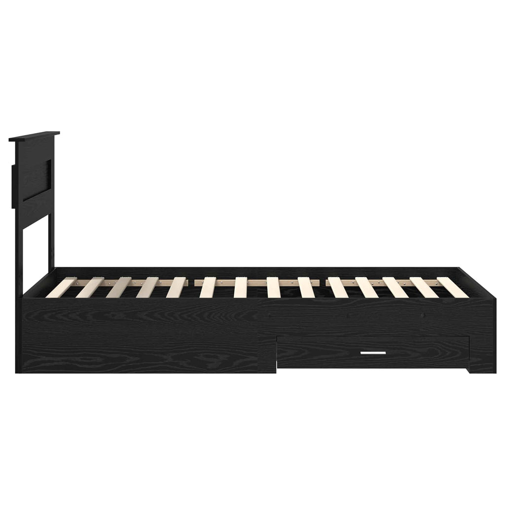 vidaXL Ramka łóżka Czarny Dąb 100 x 200 cm Materiał drewnopochodny