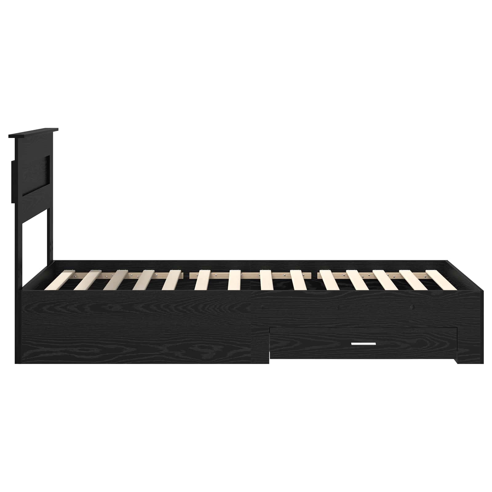 vidaXL Ramka łóżka Czarny Dąb 100 x 200 cm Materiał drewnopochodny