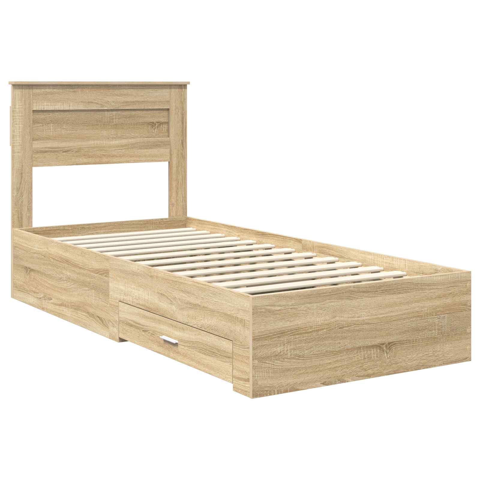 vidaXL Ramka łóżka Dąb Sonoma 100 x 200 cm Materiał drewnopochodny