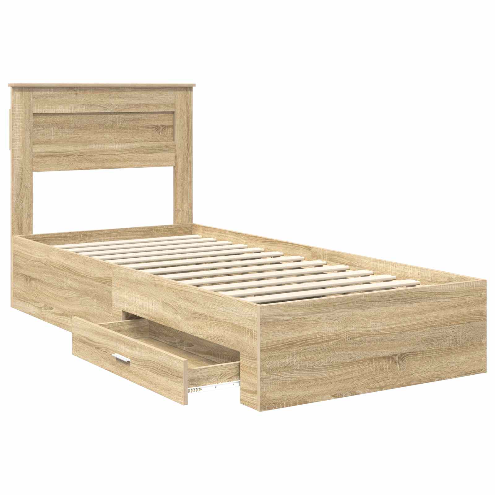 vidaXL Ramka łóżka Dąb Sonoma 100 x 200 cm Materiał drewnopochodny