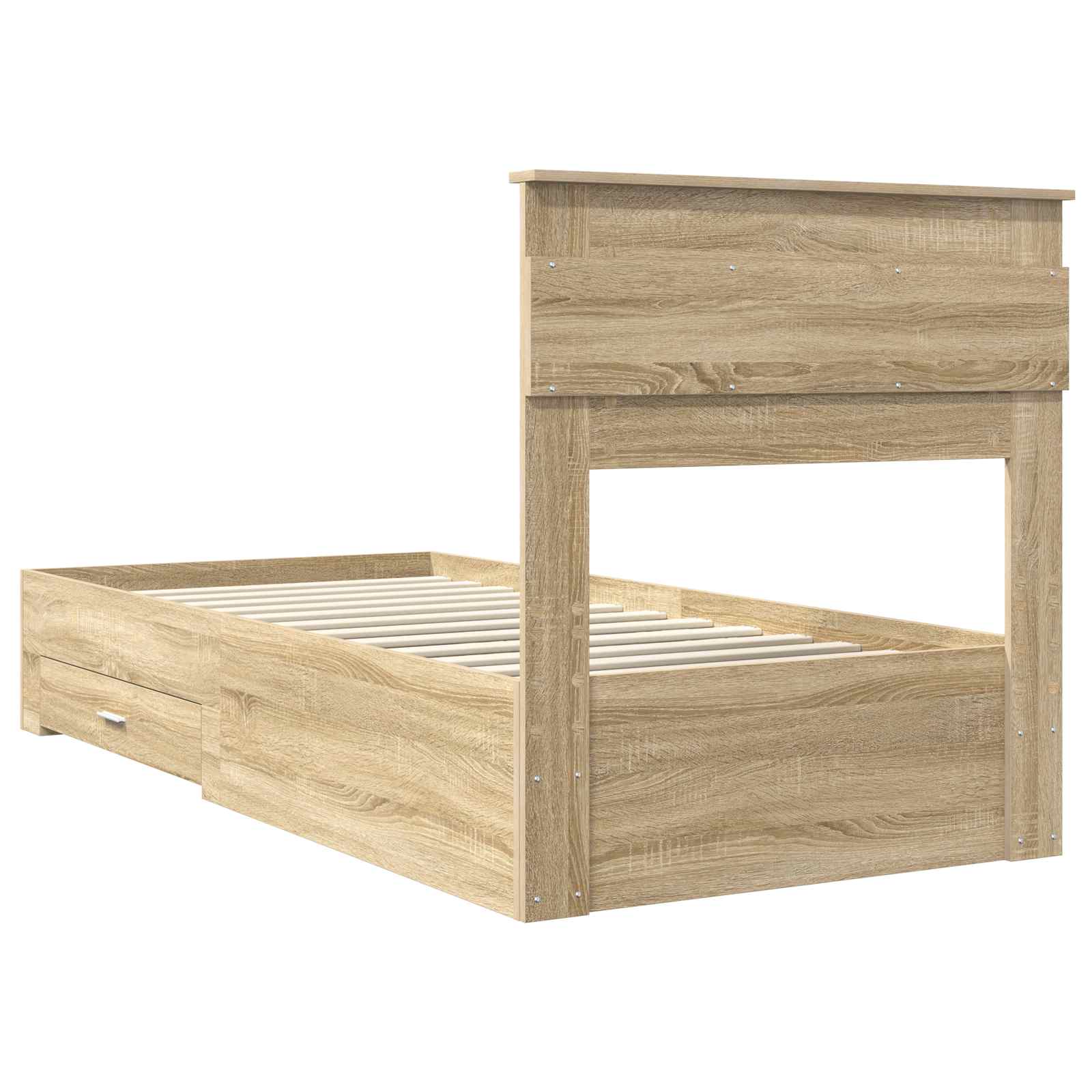 vidaXL Ramka łóżka Dąb Sonoma 100 x 200 cm Materiał drewnopochodny