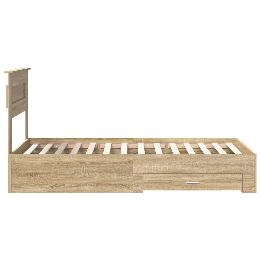 vidaXL Ramka łóżka Dąb Sonoma 100 x 200 cm Materiał drewnopochodny