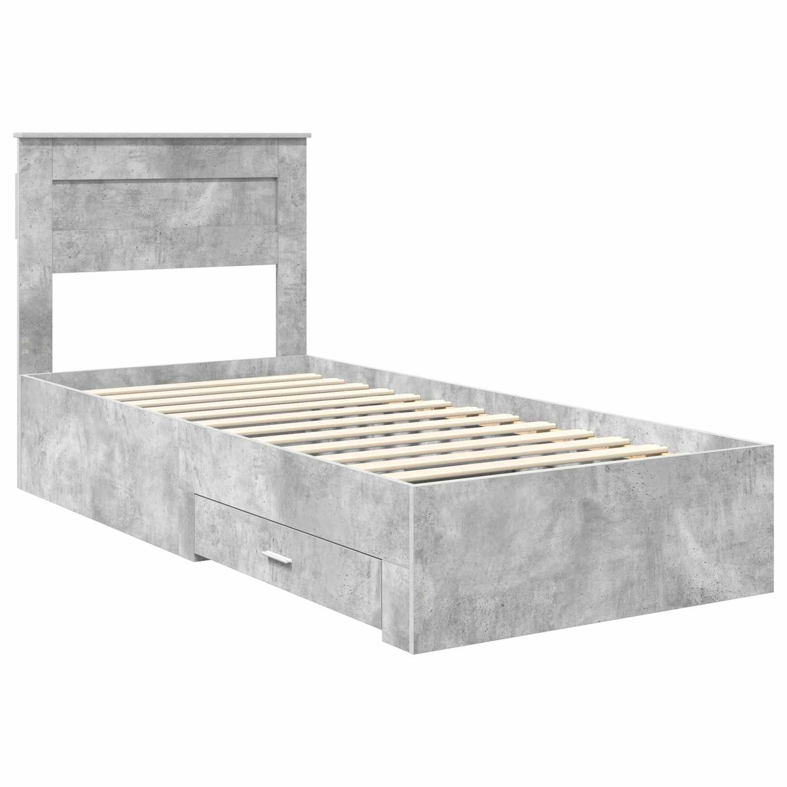 vidaXL Ramka łóżka Betonowy szary 100 x 200 cm Materiał drewnopochodny