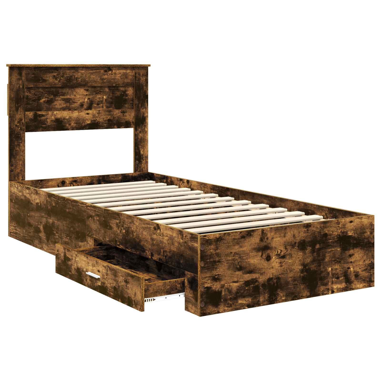 vidaXL Ramka łóżka Dąb wędzony 100 x 200 cm Materiał drewnopochodny
