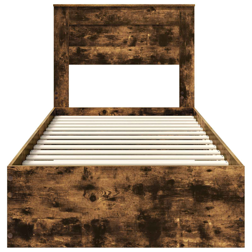 vidaXL Ramka łóżka Dąb wędzony 100 x 200 cm Materiał drewnopochodny