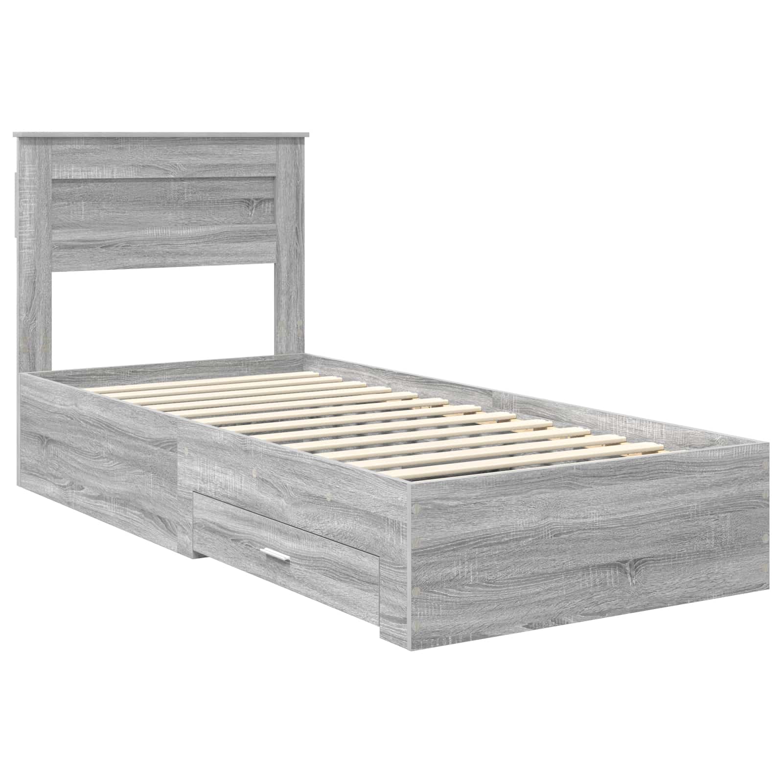 vidaXL Ramka łóżka Szary Sonoma 100 x 200 cm Materiał drewnopochodny
