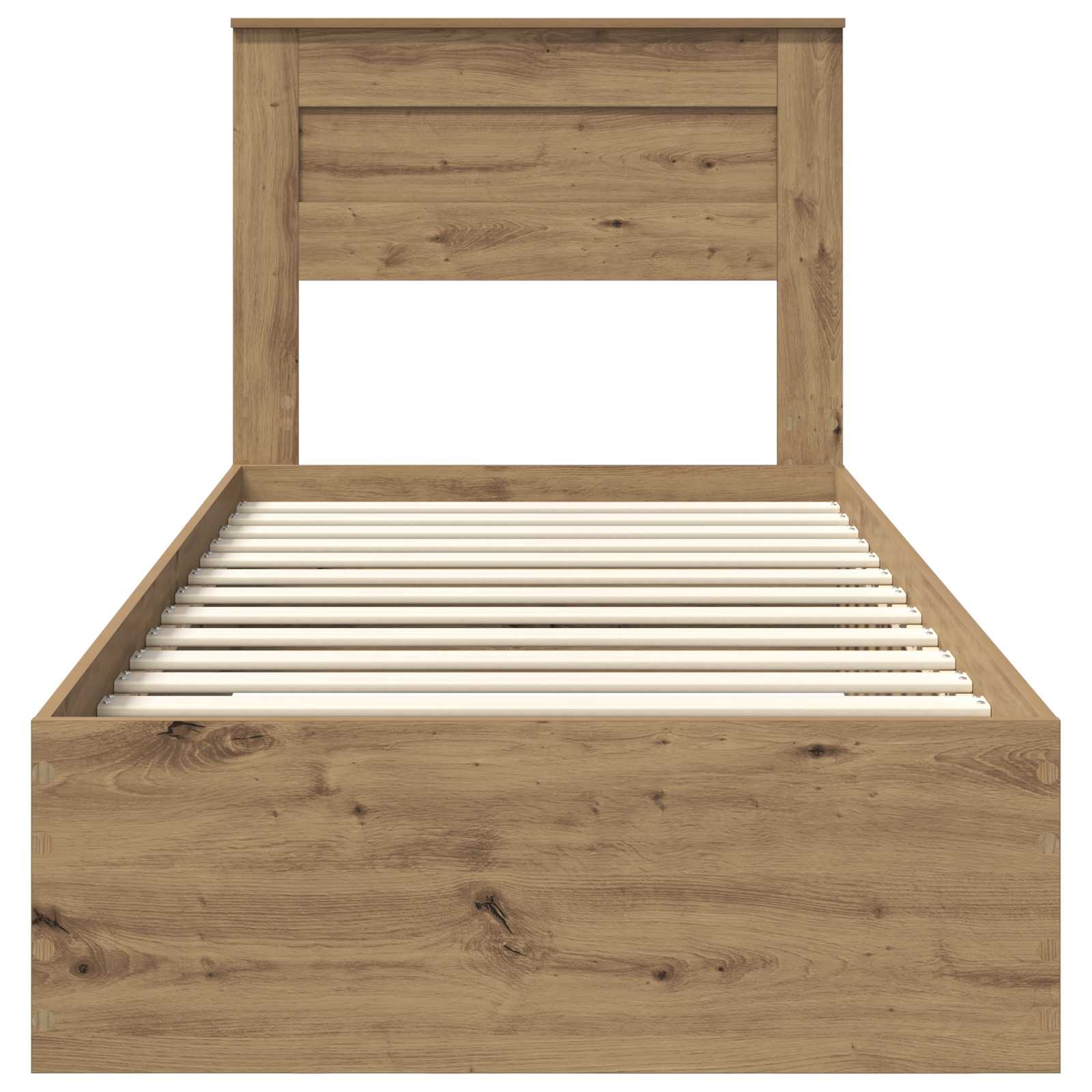 vidaXL Ramka łóżka Z zagłówkiem Dąb rzemieślniczy 100 x 200 cm