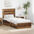 vidaXL Ramka łóżka Stare drewno 90 x 190 cm Materiał drewnopochodny
