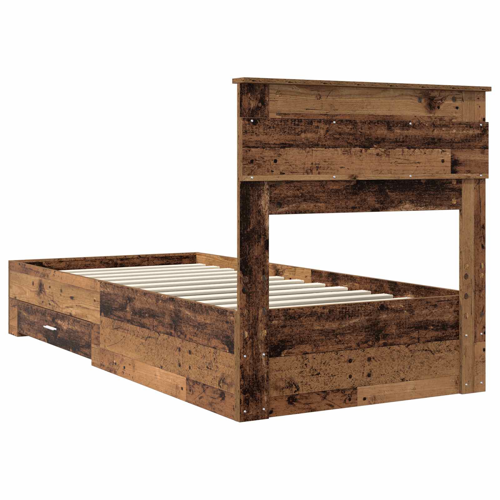 vidaXL Ramka łóżka Stare drewno 90 x 190 cm Materiał drewnopochodny