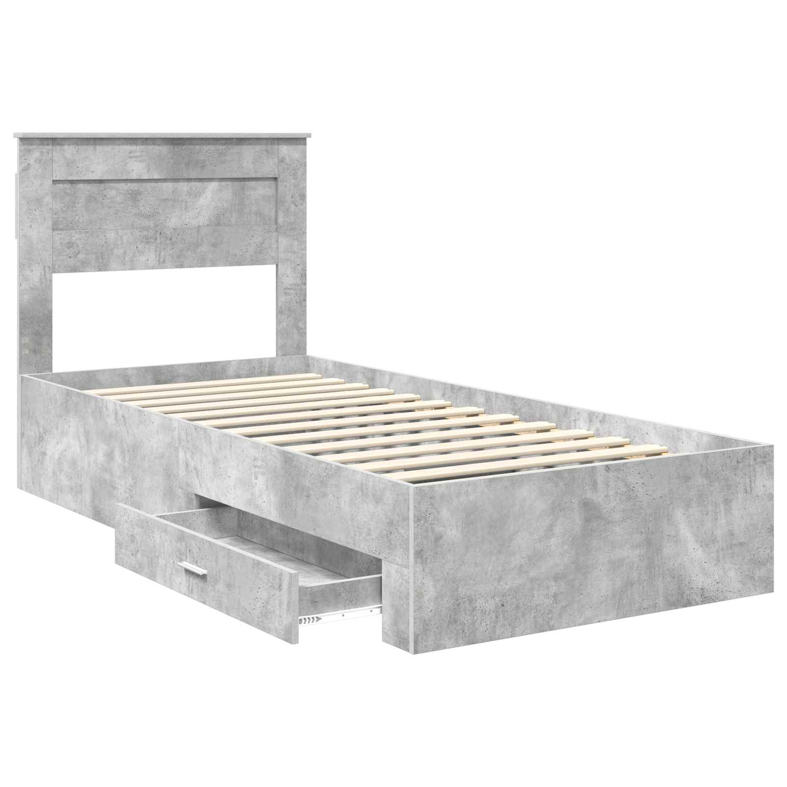 vidaXL Ramka łóżka Betonowy szary 90 x 200 cm Materiał drewnopochodny