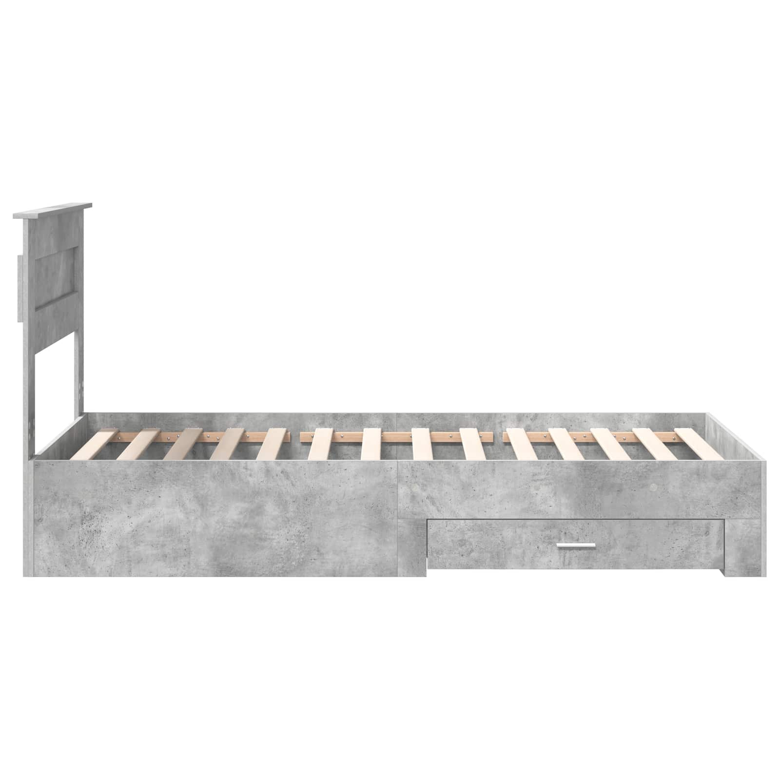 vidaXL Ramka łóżka Betonowy szary 90 x 200 cm Materiał drewnopochodny