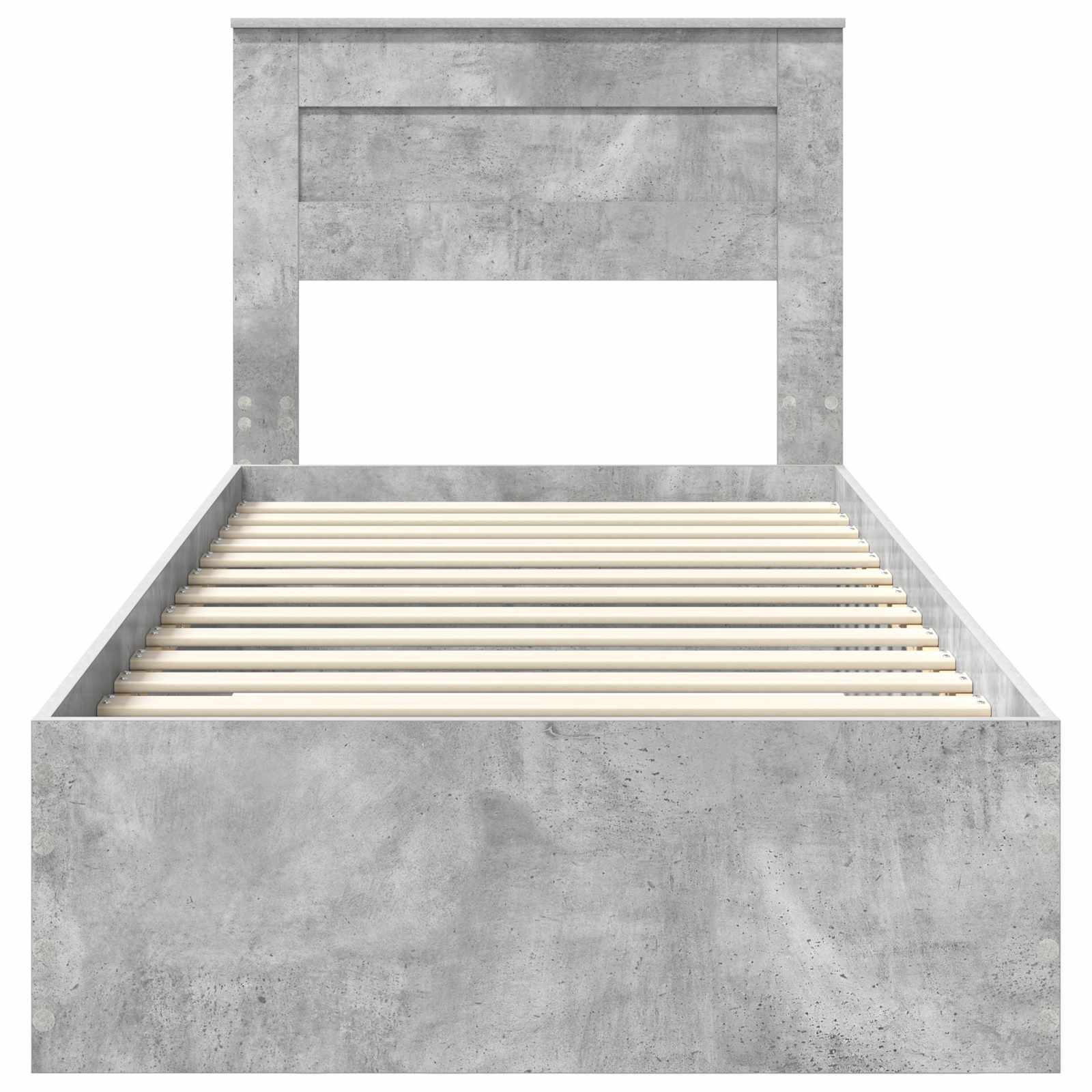 vidaXL Ramka łóżka z szufladą Betonowy szary i srebro 75 x 190 cm
