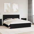 vidaXL Ramka łóżka Czarny 200 x 200 cm Lite drewno sosnowe